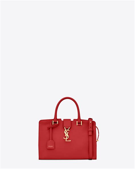 baby cabas ysl bag in red leather|Saint Laurent.